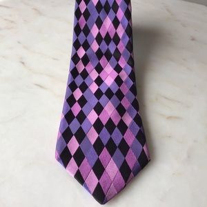 Ted Baker diamond pattern silk necktie